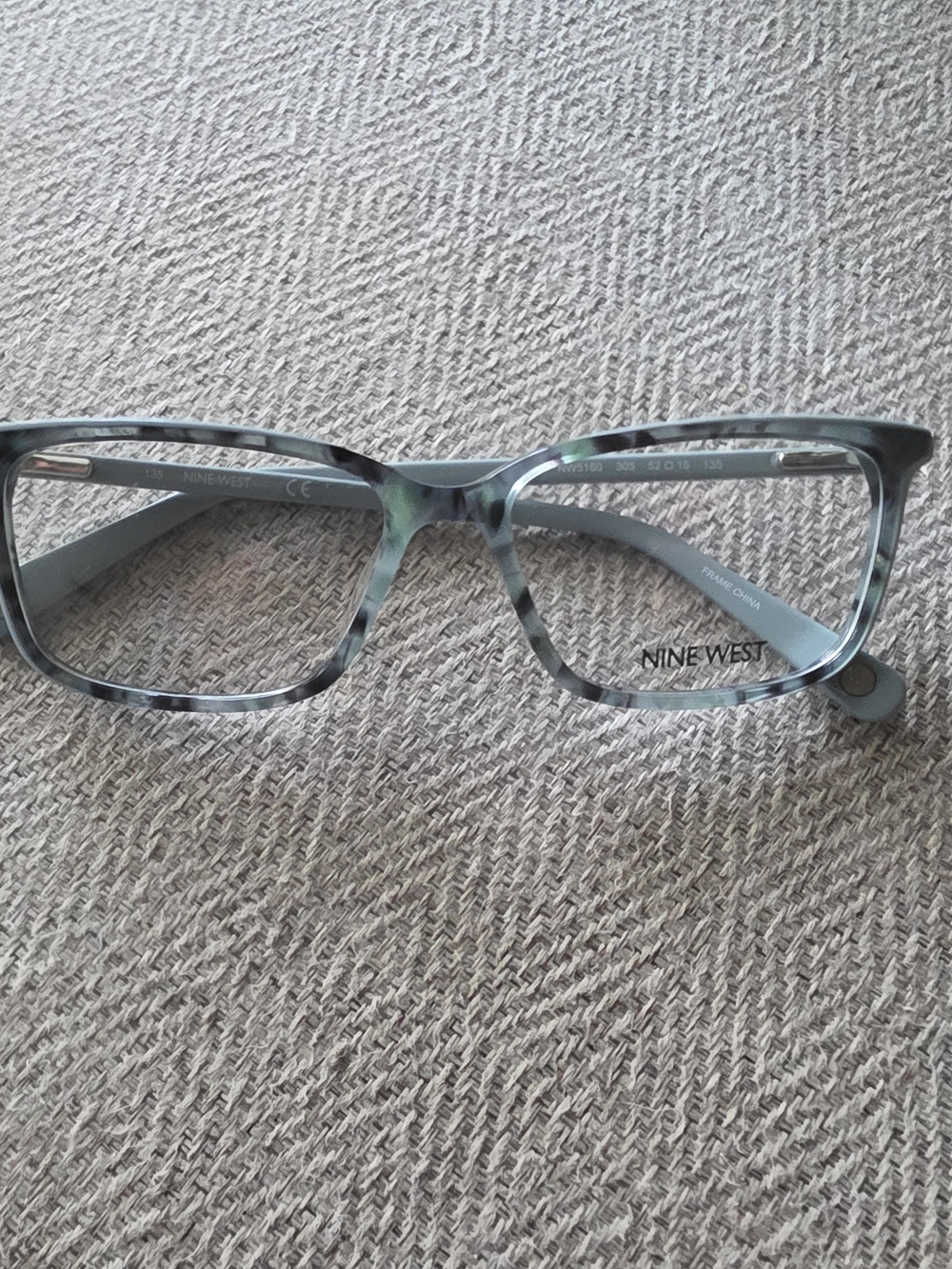 Nine West Blue Green Tortoiseshell Rectangular Glasses